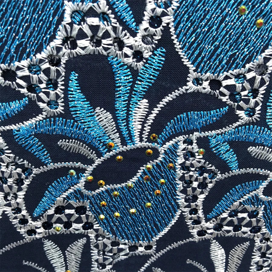 SJD LACE African Nigerian Cotton Lace Fabrics 5 Yards 2025 High Quality Swiss Cotton Lace for Sewing Party Women DIY Dress 4325