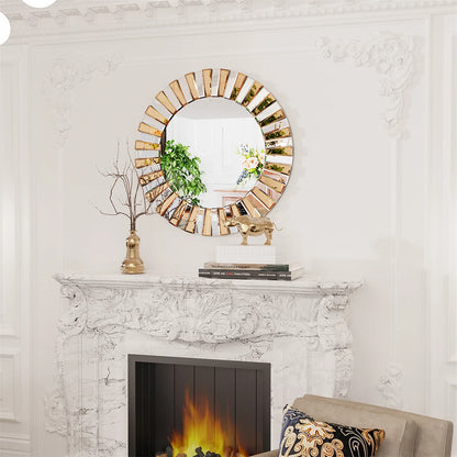 XL Enthusiasm Decor Mirror Wall Accent Mirror 60/80cm Round for Entrance Hallway Bathroom