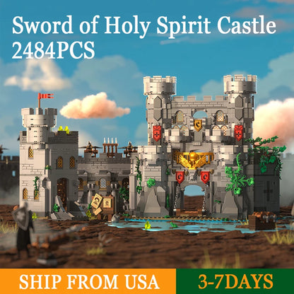 2484PCS Sword of Holy Spirit Castle Building Blocks Model Toys Sets Small Particle MOC Street View Bricks For Christmas Gifts