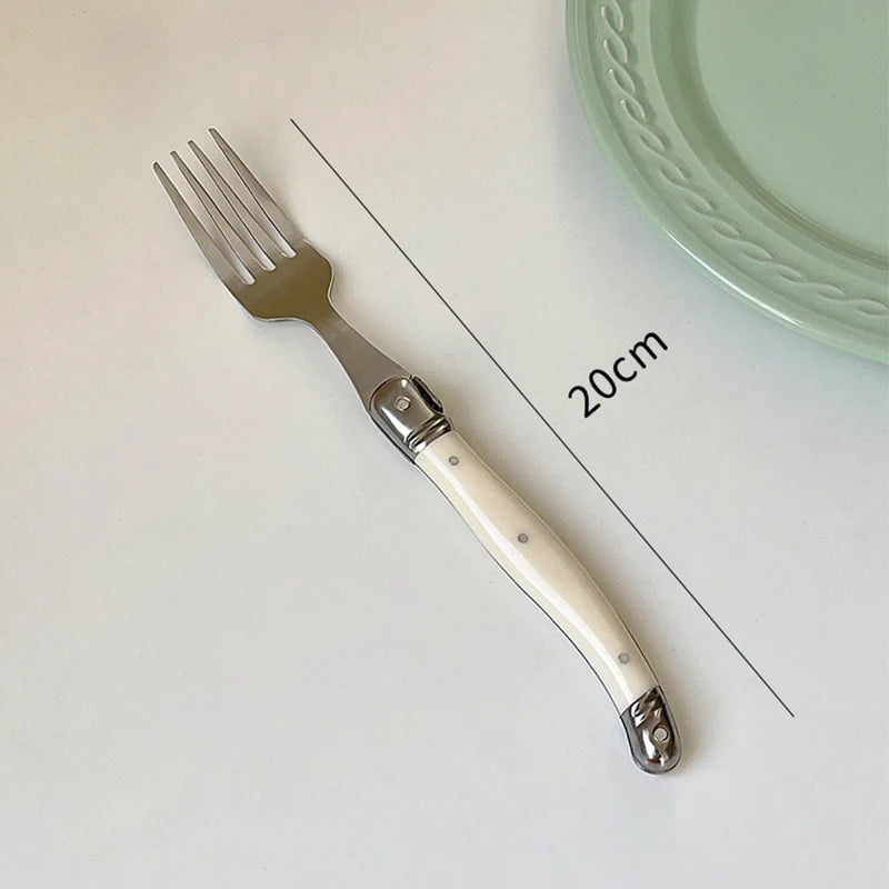 Vintage Dinnerware Steak Knife Fork Spoons Teaspoon Cutlery Stainless Steel Restaurant Flatware Dinner Set Kitchen Tableware