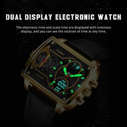 LIGE Digital Men's Watches Fashion Square Military Stainless Casual Sports Quartz Electronic Watch Waterproof Male Alarm Clocks
