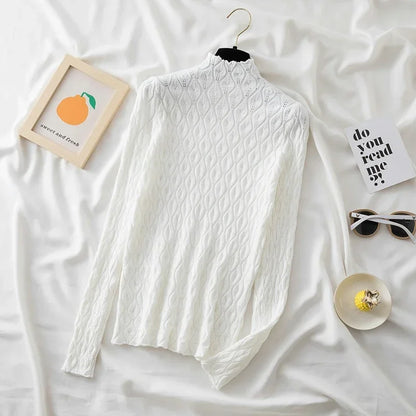 AOSSVIAO 2025 Turtleneck Women Sweaters Autumn Winter Warm Pullover Slim Tops Knitted Sweater Jumper Soft Pull Female