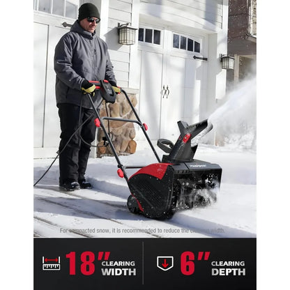 18-Inch Corded Snow Blower Electric Snow Thrower with 15-Amp Motor 30' Throwing Distance DB7517