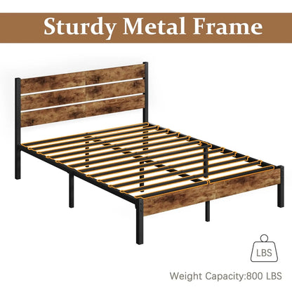 Queen Bed Frame with Headboard and Footboard, Metal Queen Bed Frame with Under-Bed Storage, All-Metal Support, Customized