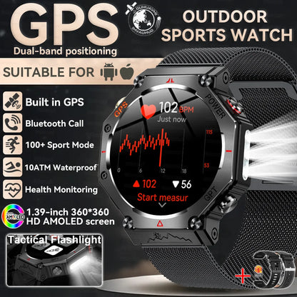 Military Smart Watch T-Rex 3 Bulit-in GPS Compass Altimeter Barometric 10ATM IP69K Waterproof AMOLED Bluetooth Call Smart watch
