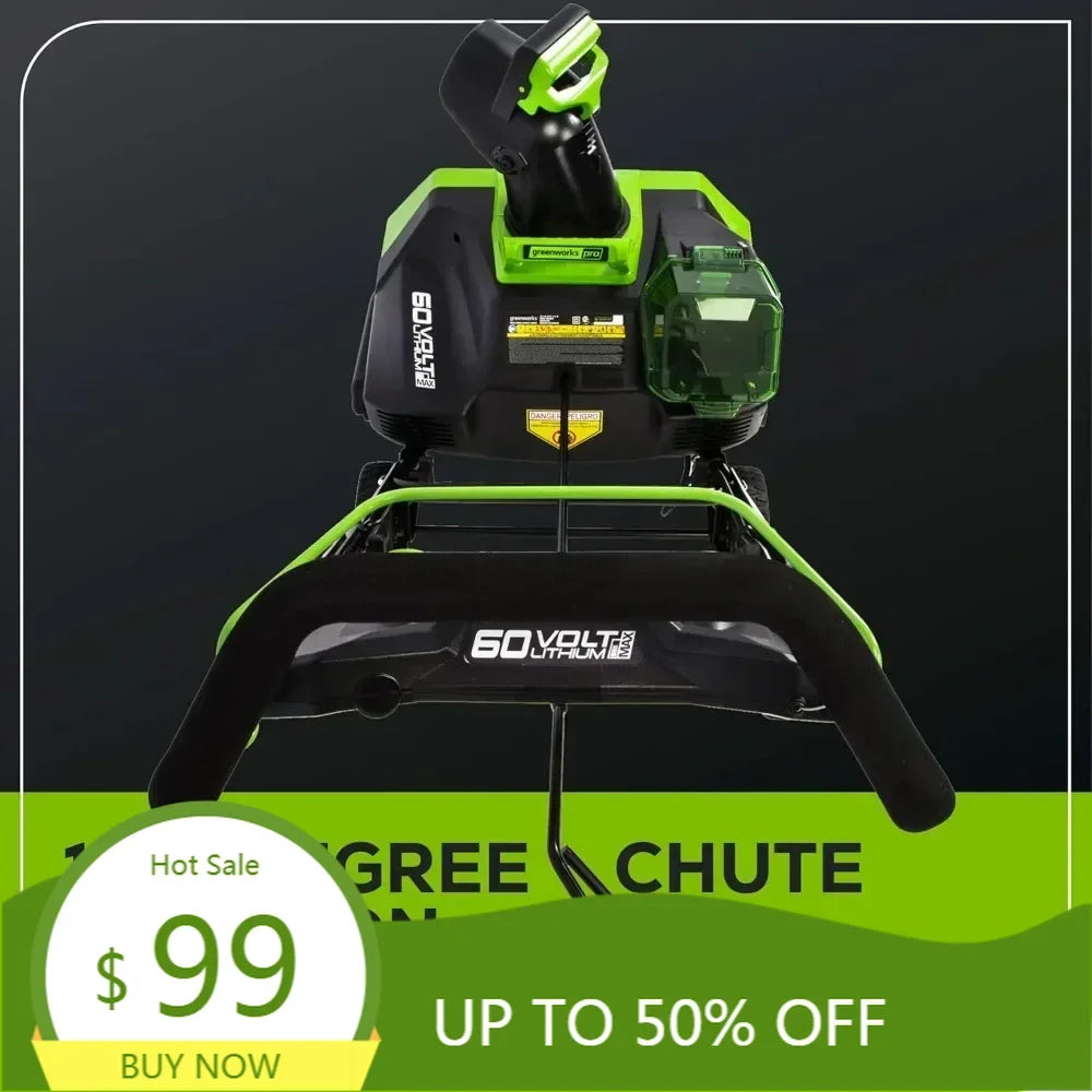 "60v 20-inch cordless snow blower with 5.0ah battery and charger"