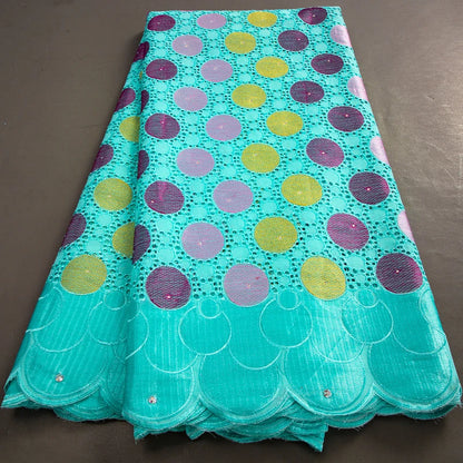 Wholesale Cotton Nigerian Embroidered Dry Lace Fabric 2025 High Quality African Lace Fabric 5 Yards Weeding Dress for Women Sew