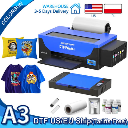 Colorsun A4/A3 DTF Printer Impressora T-Shirt Printing Machine A3/A4 DTF Printers For T-Shirt Hoodies Cloth all Fabric