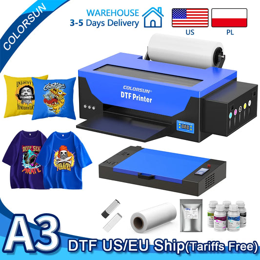 Colorsun A4/A3 DTF Printer Impressora T-Shirt Printing Machine A3/A4 DTF Printers For T-Shirt Hoodies Cloth all Fabric