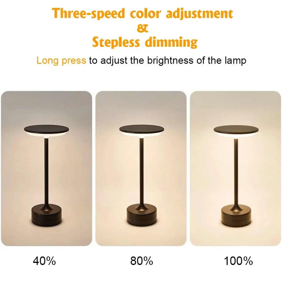 LED Table Lamp Touch Sensor Desktop Night Light USB Rechargeabl Portable Bedroom  Reading Lamps Decor Light