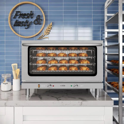 32in Commercial Countertop Convection Oven Full-Size Pans 4 Racks 3500W Powerful ETL Listed Stainless Steel Kitchen Appliance