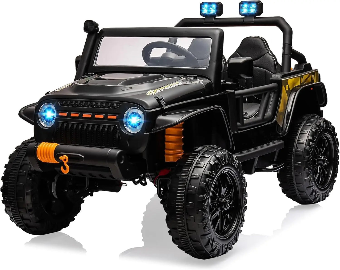 24V Ride on Toys for Big Kids 2 Seater Electric Truck with Remote Control 4.3 MPH Max Speed Bluetooth 4WDS Led Headlight & Music