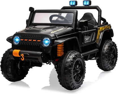 24V Ride on Toys for Big Kids 2 Seater Electric Truck with Remote Control 4.3 MPH Max Speed Bluetooth 4WDS Led Headlight & Music