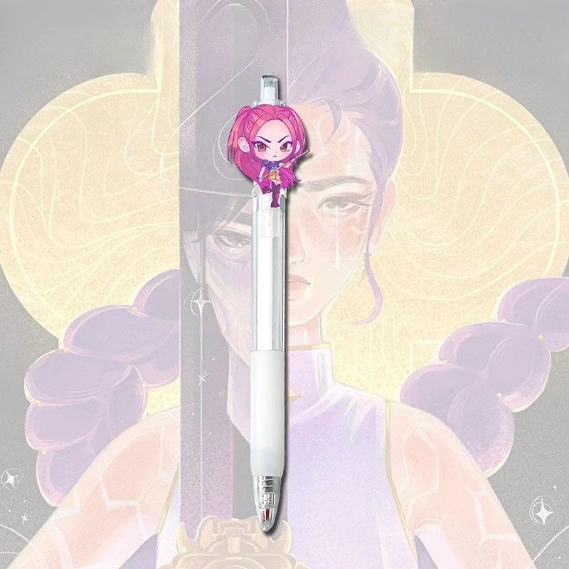 3Pcs KPop Demon Hunters Black Pen Student Take An Exam Draw Game Anime Cartoon Figure Stationery Study Supplies Kids Gift S