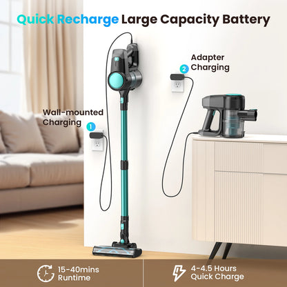 INSE N3T Cordless Vacuum Cleaner 20Kpa 6 in 1 Lightweight Stick Vacuum Up to 40mins Runtime for Home Carpet Pets Hair Hard Floor