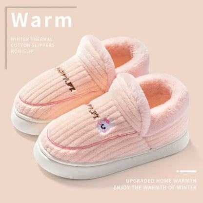 Cotton slippers for women in winter 2023, new couple's indoor home insulation, anti slip plush bag, cotton shoes for women, plus