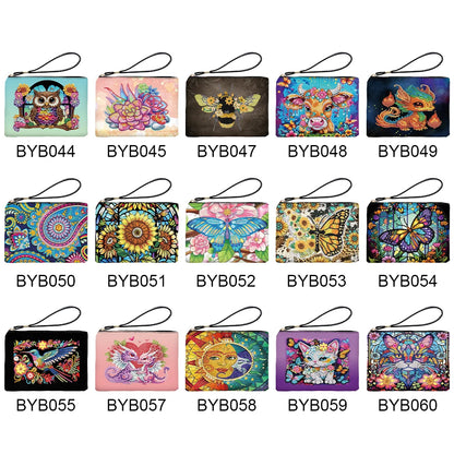 PU Partial Special Shaped Cartoon DIY Diamond Painting Wallet Purse Diamond Art Storage Clutch Purse Female Makeup Bag