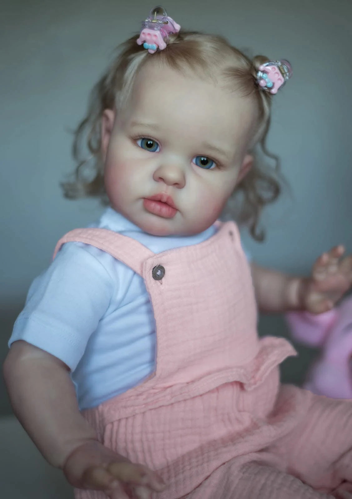 24inch Ellie Reborn Toddler Girl Rooted Blond Hair High Quality Hand Painted Doll Soft Cloth Body 3D Skin