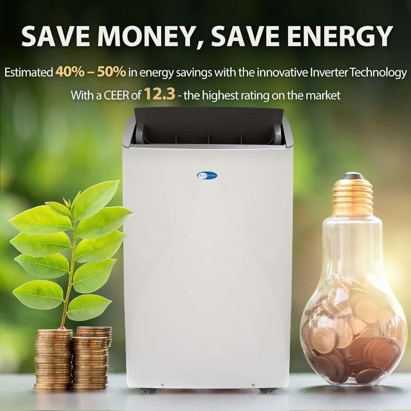 Whynter NEX Inverter Portable Air Conditioner with Dual Hoses, Dehumidifier, Cooling Fan & Smart Wi-Fi for 600 Sq Ft Rooms
