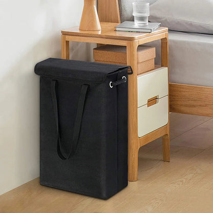Dirty Clothes Hamper with Lid Collapsible Cotton-Like Linen Laundry Hamper for Home Bathroom or Travel Local Delivery
