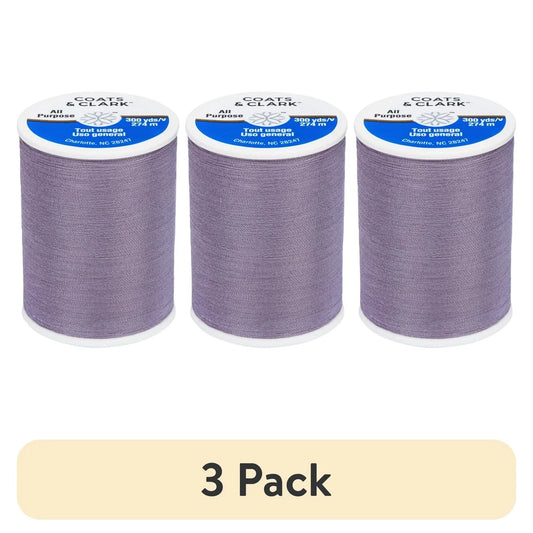 Medium Weight 3 Pack 300 Yards Core Spun Polyester Thread Durable Sewing Light Purple for Hand Machine