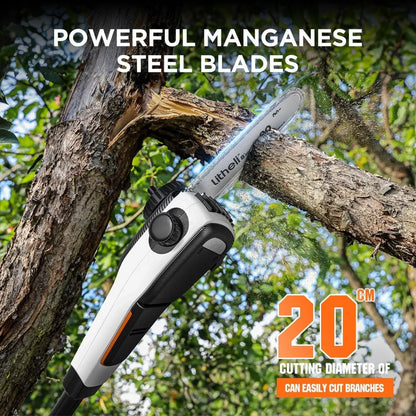 Cordless Pole Saw, 20V 2.5Ah Battery Pole Saws for Tree Trimming, 8-Inch Pole Saw Battery Powered 27.5ft/s Cutting Speed