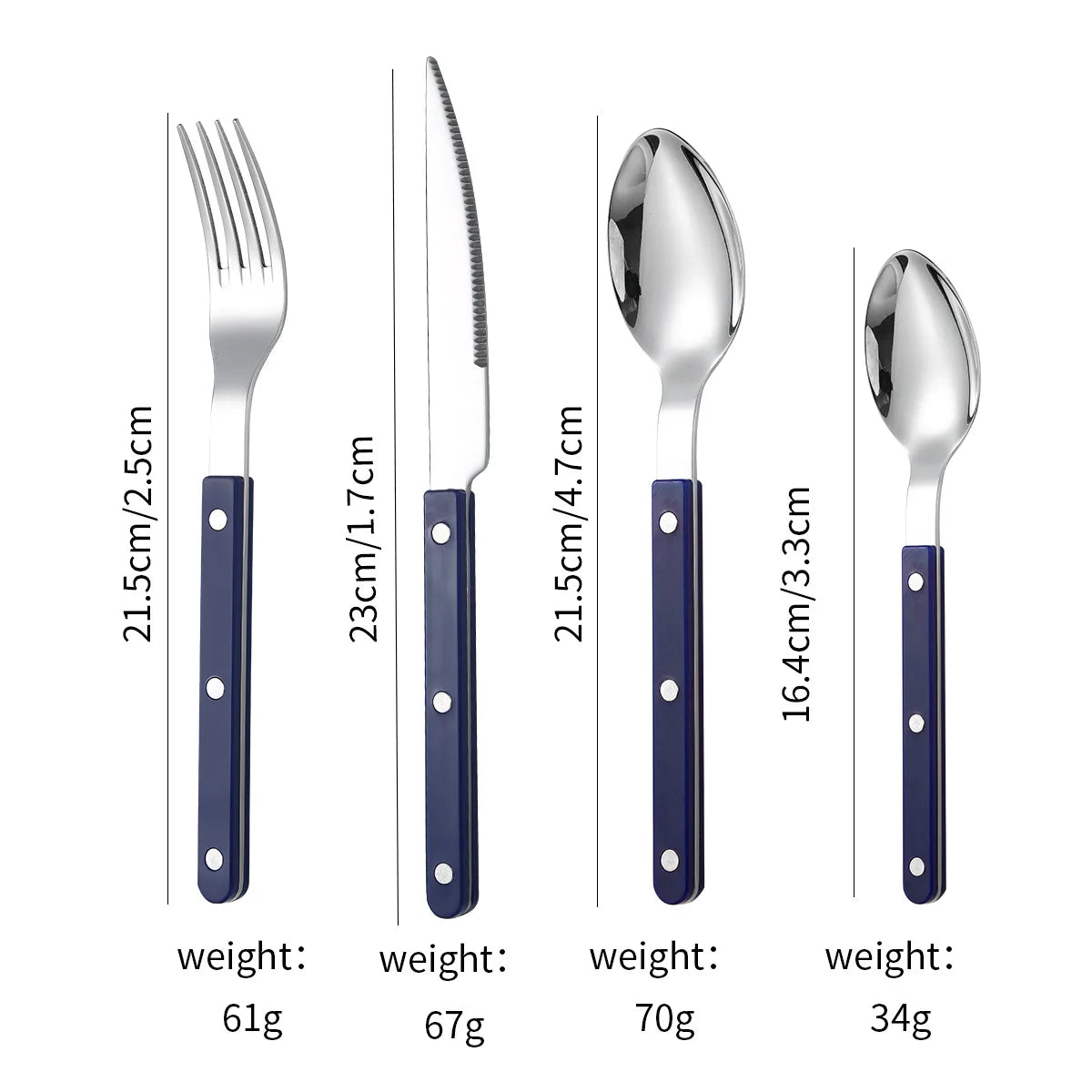 Fashion New Colorful Handle 304 Cutlery Set  Stainless Steel Creativity Gift Flatware Knife Fork Spoon dinnerware set