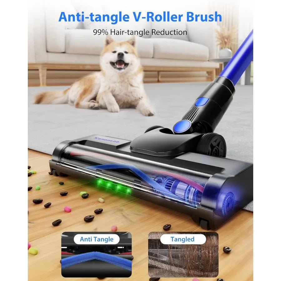 Cordless Vacuum Cleaner 45KPA Stick Vacuum Cleaners for Home 6-in-1 Rechargeable Lightweight Vacuum with Powerful Suction for C