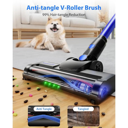 Cordless Vacuum Cleaner 45KPA Stick Vacuum Cleaners for Home 6-in-1 Rechargeable Lightweight Vacuum with Powerful Suction for C