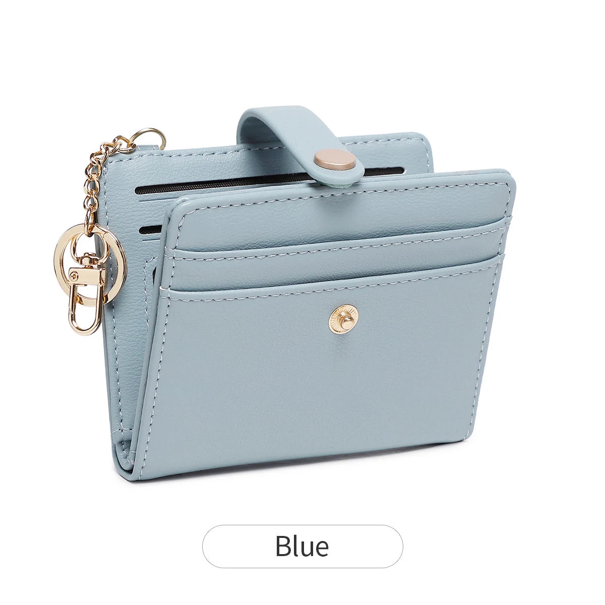 Classic Women's Short Wallet RFID Blocking Small Bifold Wallet Luxury Leather Pocket Credit Card/Card Holder Coin Purse Keychain