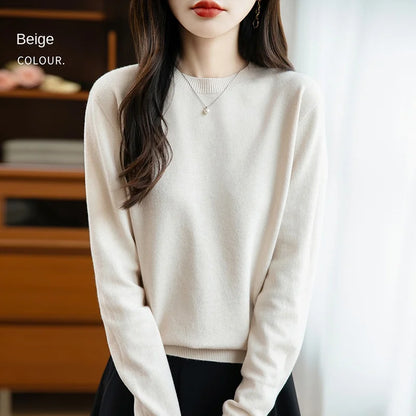 Women 22 colors weater O-neck Autumn Winter Basic 100% Andy velvet Warm Casual Pulls Jumpers Korean FashionSpring Knitwear 2025