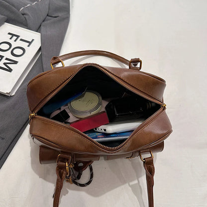 Women Multi Pockets Shoulder Bag with Pendant Retro Underarm Bag Vintage Armpit Bag Travel Shopping Date Handbag