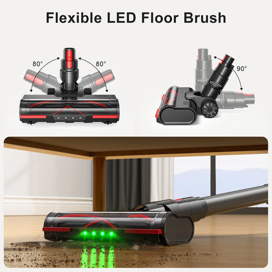 Lubluelu 550W 45KPa Cordless Vacuum Cleaner Anti-Tangle Brushless Motor Handheld Vacuum Cleaner for Home Pet Hair Carpet