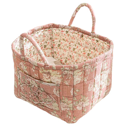 Boho Fabric Storage Basket Portable Quilted Laundry Hampers Collapsible Dirty Clothes Laundry Baskets Bathroom Storage Organizer