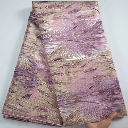 SJD LACE French Jacquard Lace Fabrics 2025 Latest African Brocade Tulle Lace Fabric for Sewing Women Wedding Party Dresses A3327