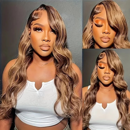Body wave 4/27 Honey Blonde 30 inch lace front wig human hair hd lace frontal wig 13x6 wig humain hair for Women sale clearance