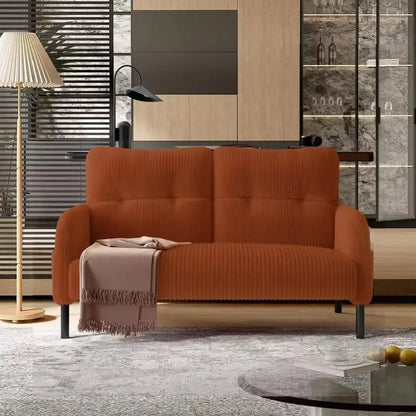 47" Loveseat Couch, Comfy Corduroy with Spring Cushion, Super Deep Seat Sofa Bed, Suitable for Living Rooms and, Customized