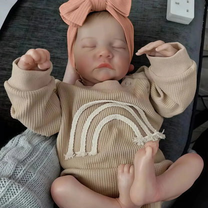 Risbecko Lifelike 43cm Finished Reborn Doll, Like Real Baby Handmade Art Doll, 3D Painted Skin With Visible Veins Vinyl Limbs