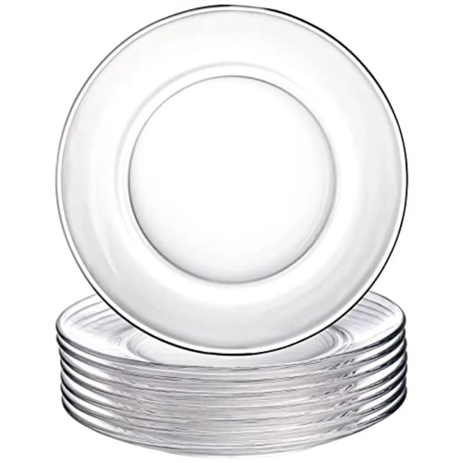 8 Pack Clear Glass Dessert Plates 7.5 for Serving Salad Appetizers Snacks and Fruit Ideal for Dinner Parties and Everyday Use D