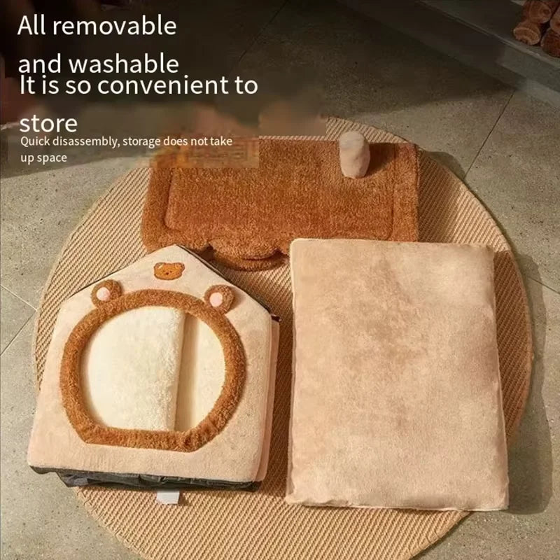 2025 New Multi-Use Cat Kennel Indoor Outdoor – Villa-Style Dirt-Resistant Detachable Washable All-Season Durable for Comfort