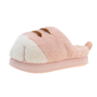 3D Cat Paw Slippers Warm Slip-on House Shoes Comfortable Furry Paw Couple Slippers Cute Paw Slippers for Autumn Winter for Home