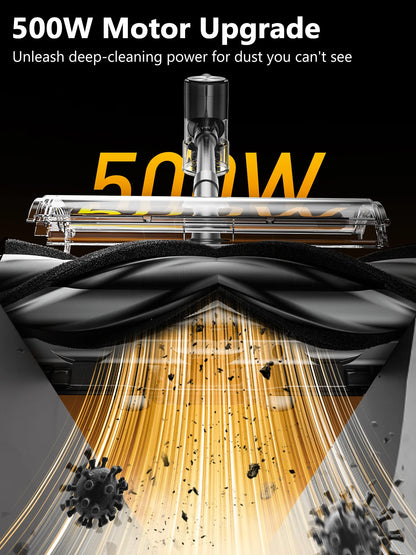 Cordless Vacuum Cleaner, 50Kpa/55Mins Vacuum Cleaners for Home, Anti-tangle Stick Vacuum with Self-Standing, Wall Mount Charging