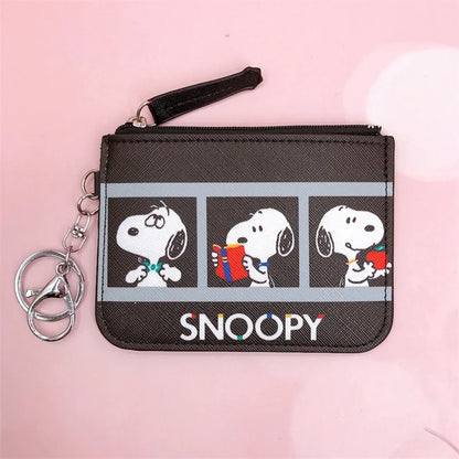 Snoopy Coin Purses Charlie Brown Cute Wallet Women Leisure Woodstock Zipper Card Holder Coin Pouch Lady Cases Giirls