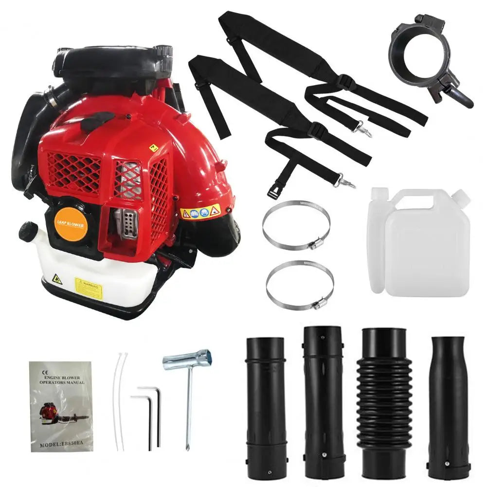 1Set 2-Stroke Engine Snow Blower 900CFM Air Volume 2.3L Tank Leaf Blower Strong Wind Force 80CC Gas Powered Backpack Snow Blower