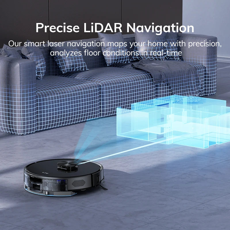 ILIFE A20 Robot Vacuum and Mop Combo, LiDAR Navigation, 3000Pa Suction, Smart Mapping, App/Alexa Control, Ideal for Pet Hair