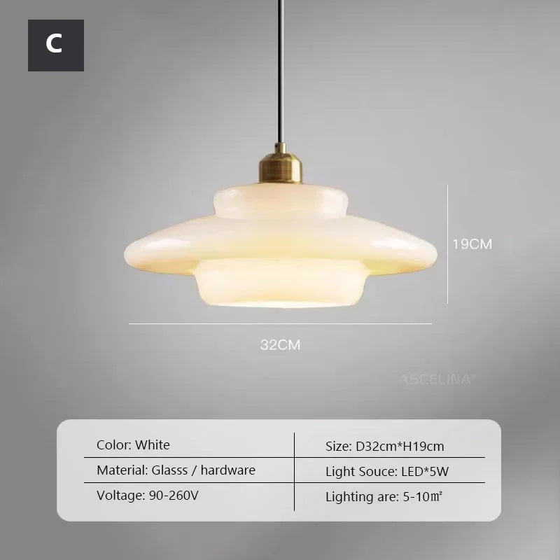 Nordic LED E27 Cream Wind Milk Glass Art Decorative Pendant Lights Modern Light Fixtures Kitchen Island Dining Room Bedside