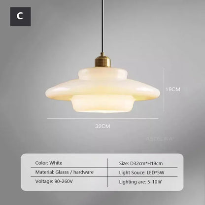 Nordic LED E27 Cream Wind Milk Glass Art Decorative Pendant Lights Modern Light Fixtures Kitchen Island Dining Room Bedside