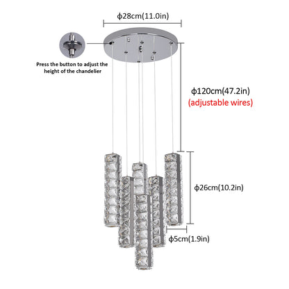 VETRULUS Nordic K9 Crystal Ceiling Lamp Indoor Led Chandelier Living Room Kitchen Lighting Fixtures Bar Modern Luxury Home Decor