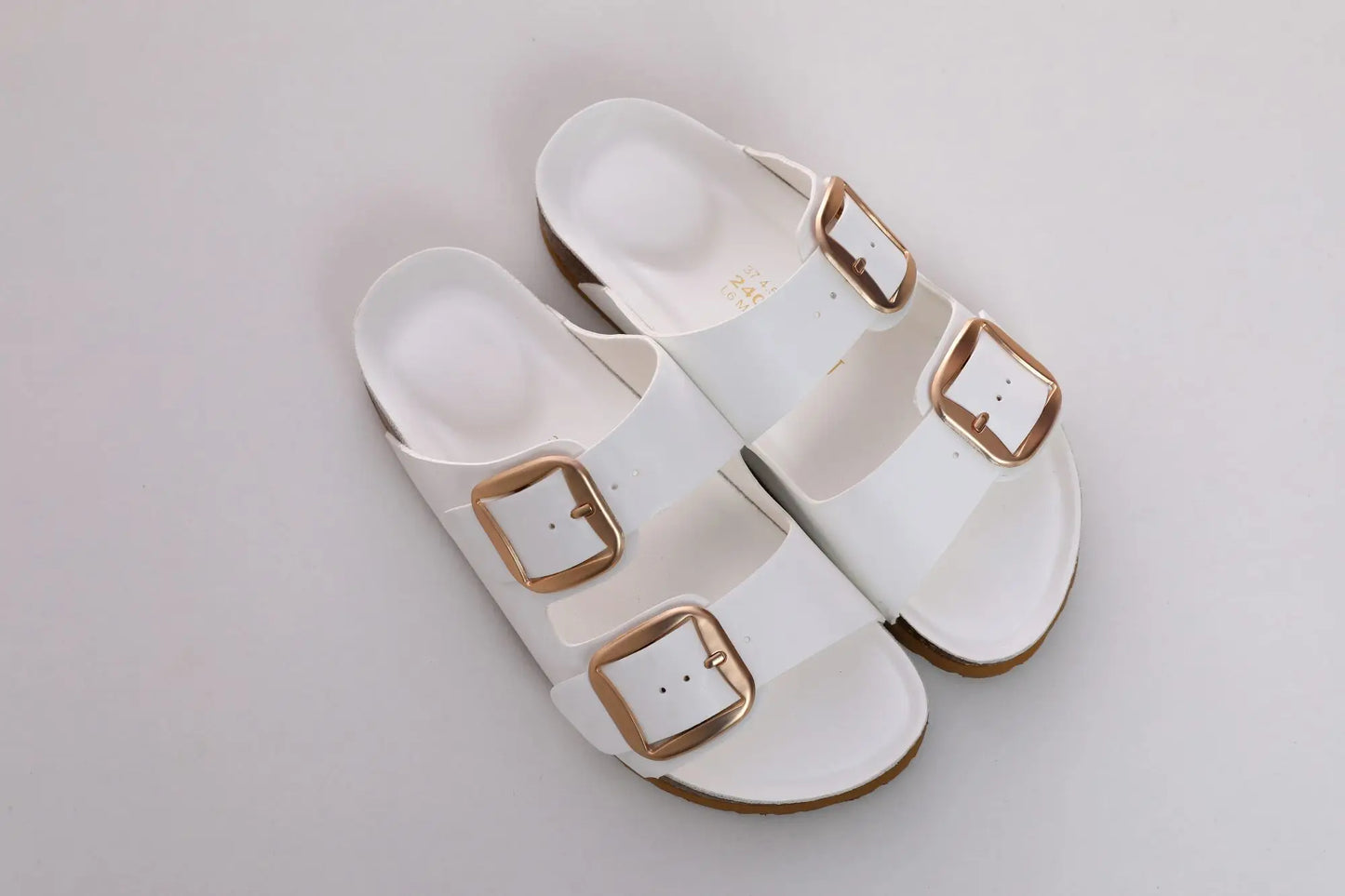 SUFU Women's Summer Comfortable Slip-On Slippers with Adjustable Buckle Straps - Open-Toe PU Sandals Casual Shoes