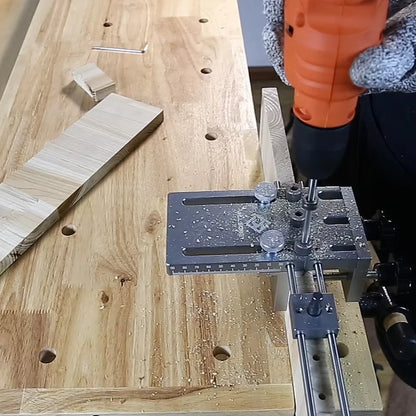 ALLSOME 6/8/10mm Dowelling Jig, 3 In 1 Wood Drilling Guide Locator Adjustable Dowel Jig Kit For DIY Woodworking Tool